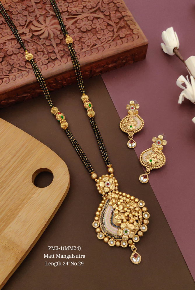 24 PM Golden Matte Mangalsutra Wholesale Price In Surat
